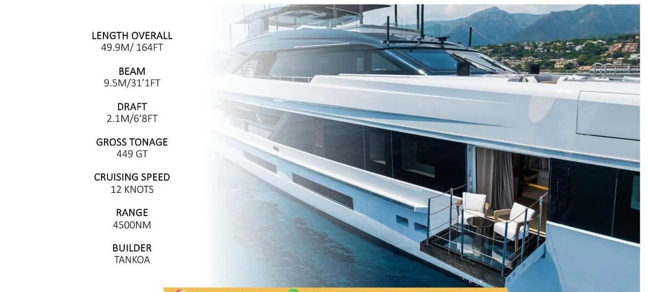Grey Mansour XIV Mega Yacht 50 Meter 2024 yacht detail in Dubai — thumbnail 5