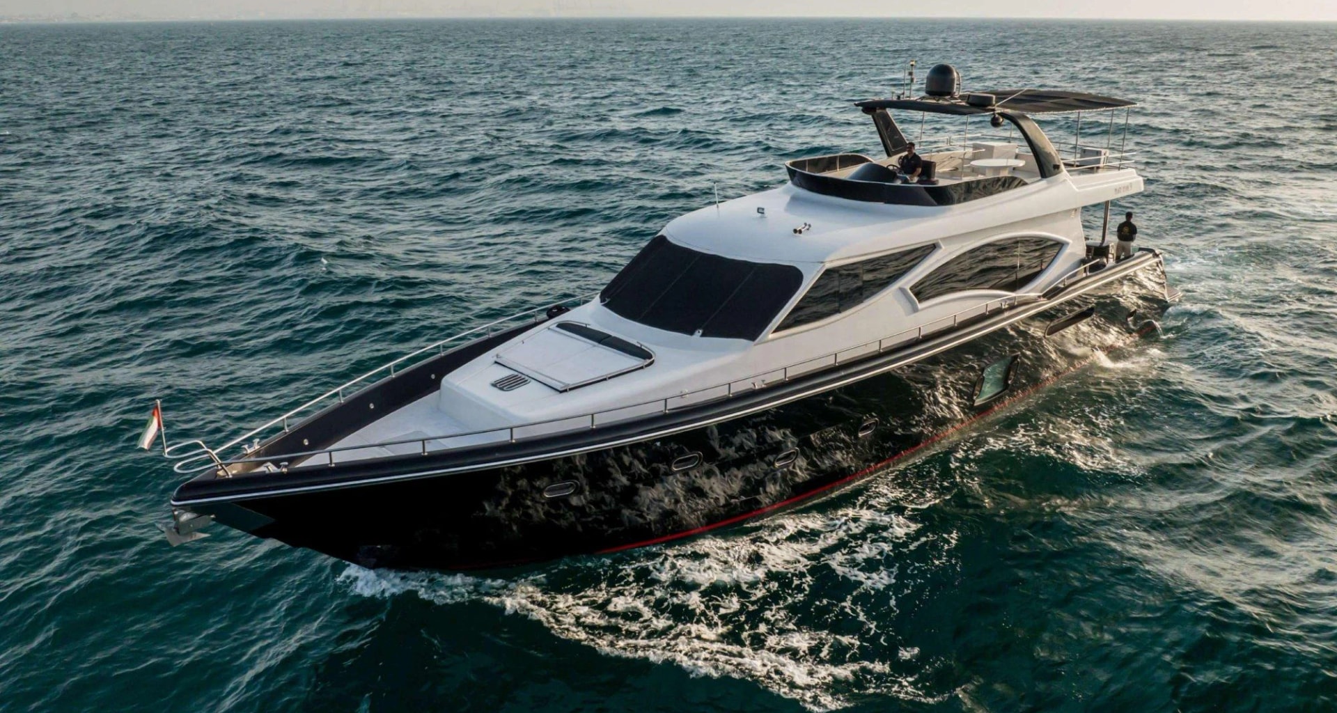 Black Helsink 95 Yacht private yacht in Dubai — exterior view 1